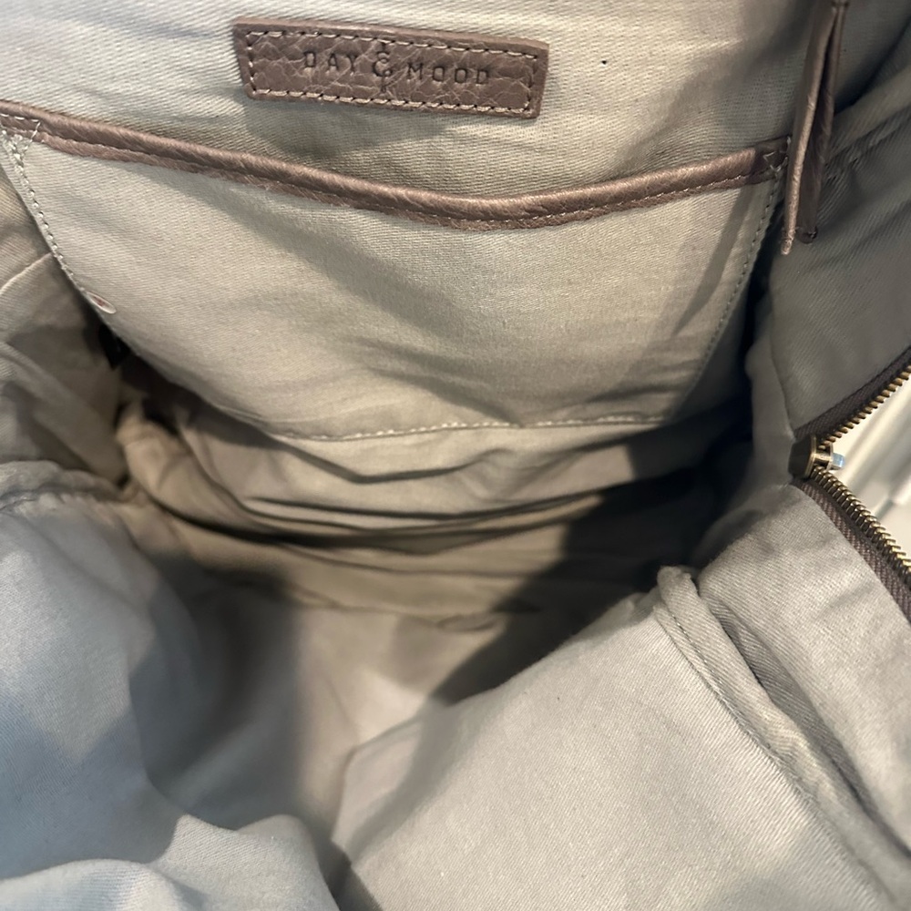 Elegant Gray Soft Leather Backpack. - Picture 8 of 11
